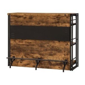 Bowery Hill Wood & Metal Home Bar Unit