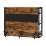Bowery Hill Wood & Metal Home Bar Unit