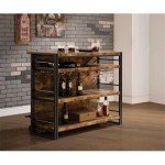 Bowery Hill Wood & Metal Home Bar Unit