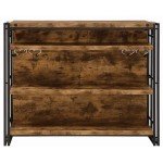 Bowery Hill Wood & Metal Home Bar Unit