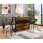 Bowery Hill Wood & Metal Home Bar Unit