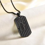 Coolvy Dog Tag Cross Necklace for Bonus Son