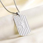 Coolvy Dog Tag Cross Necklace for Bonus Son