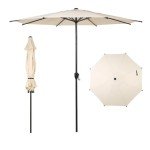 Beige 9FT Outdoor Patio Umbrella with Tilt Crank