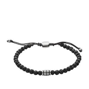 Fossil Men's Black Beaded Bracelet for Mancave
