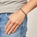 Fossil Men's Black Beaded Bracelet for Mancave