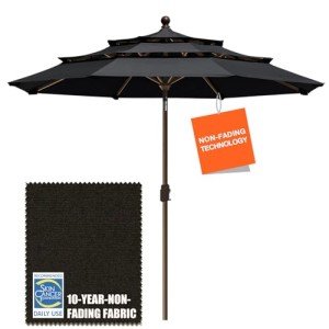 Stylish 9ft Black Patio Umbrella for Mancaves