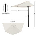 Tan 9-Foot Half Patio Umbrella for Mancaves