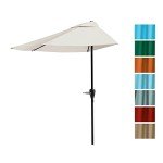 Tan 9-Foot Half Patio Umbrella for Mancaves