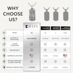 Meteorite Dog Tag Necklace for Men - 22" Silver Chain