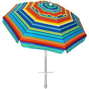 Heavy-Duty Beach Umbrella with Sand Anchor - 6.5ft