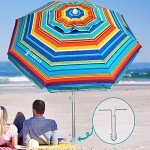 Heavy-Duty Beach Umbrella with Sand Anchor - 6.5ft
