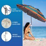 Heavy-Duty Beach Umbrella with Sand Anchor - 6.5ft