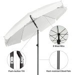 Stylish 6.5 ft Outdoor Patio Umbrella - White