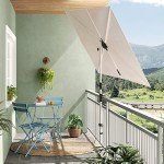 Beige 6x4 FT Patio Umbrella with 360° Tilt