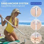 Heavy-Duty Beach Umbrella with Sand Anchor - 6.5ft