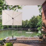 Beige 6x4 FT Patio Umbrella with 360° Tilt