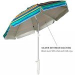 Heavy-Duty Beach Umbrella with Sand Anchor - 6.5ft