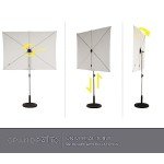 Beige 6x4 FT Patio Umbrella with 360° Tilt