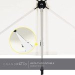 Beige 6x4 FT Patio Umbrella with 360° Tilt