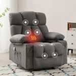 Comfy Rocker Recliner Chair with Heat & Vibration