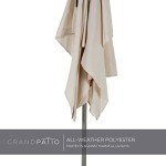 Beige 6x4 FT Patio Umbrella with 360° Tilt