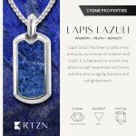 Men's Lapis Lazuli Pendant Necklace Dog Tag