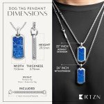 Men's Lapis Lazuli Pendant Necklace Dog Tag
