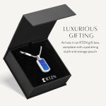 Men's Lapis Lazuli Pendant Necklace Dog Tag