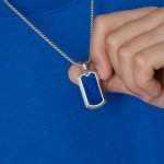 Men's Lapis Lazuli Pendant Necklace Dog Tag