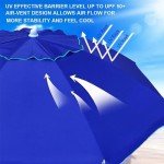 6.5ft Portable Beach Umbrella with Windproof Sand Anchor