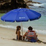 8-Foot Beach Umbrella with Sand Anchor - Blue
