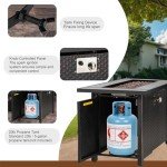 Walsunny 45" Outdoor Propane Fire Pit Table