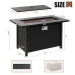 Walsunny 45" Outdoor Propane Fire Pit Table