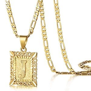 Personalized 14K Gold Letter J Pendant Necklace