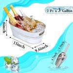 Vintage Metal Beverage Buckets with Scoops - 2 Pack