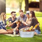 Vintage Metal Beverage Buckets with Scoops - 2 Pack