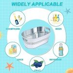 Vintage Metal Beverage Buckets with Scoops - 2 Pack