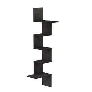 Rustic 5-Tier Wall Mounted Shelves - Espresso/Black
