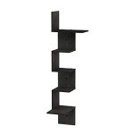 Rustic 5-Tier Wall Mounted Shelves - Espresso/Black