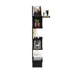 Rustic 5-Tier Wall Mounted Shelves - Espresso/Black