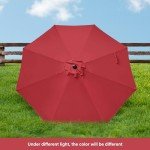 9ft Red Backyard Umbrella with Tilt & Crank