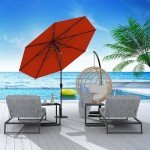 9-Foot Apple Red Outdoor Umbrella with Tilt