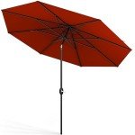 9-Foot Apple Red Outdoor Umbrella with Tilt