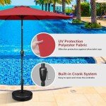9ft Red Backyard Umbrella with Tilt & Crank
