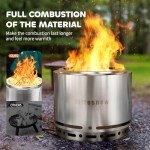 Portable Smokeless 19" Steel Fire Pit for Outdoors