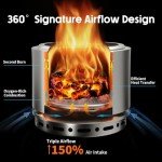 Portable Smokeless 19" Steel Fire Pit for Outdoors