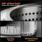 Portable Smokeless 19" Steel Fire Pit for Outdoors