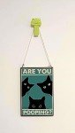 Funny Black Cat Bathroom Tin Sign - 8x12 Inch