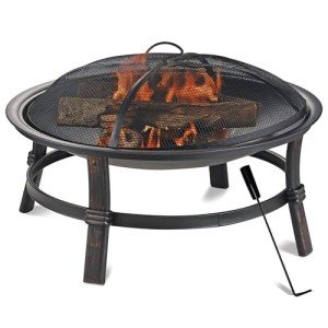 29" Wood Burning Fire Pit Bowl for Outdoor Fun